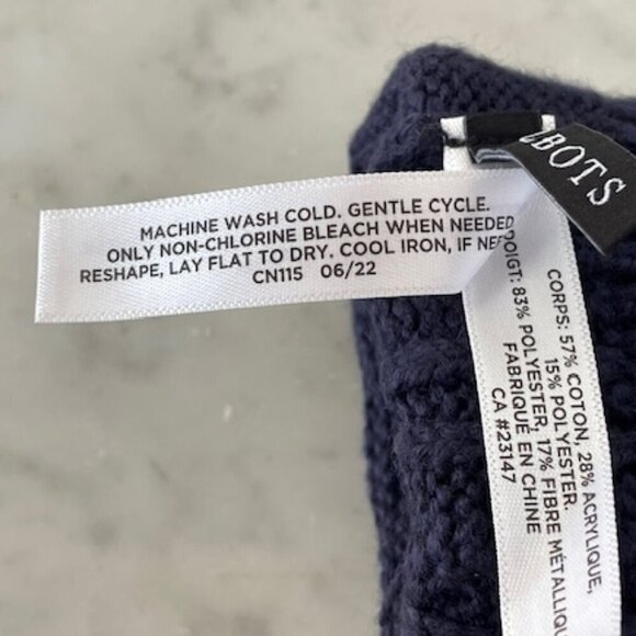 TALBOTS Navy Soft Cable Knit Cotton Blend Gloves One Size - Picture 8 of 12